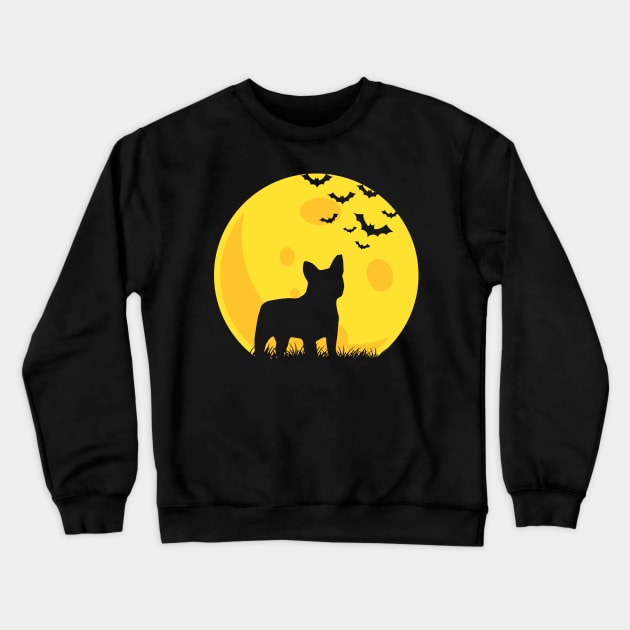 French Bulldog Moon TShirt Halloween Funny Crewneck Sweatshirt by danieldamssm